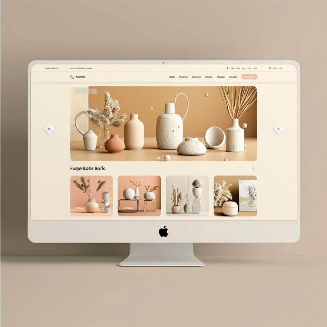 Create a website homepage design that features a diverse breadth of products, modern web design, ecommerce design.