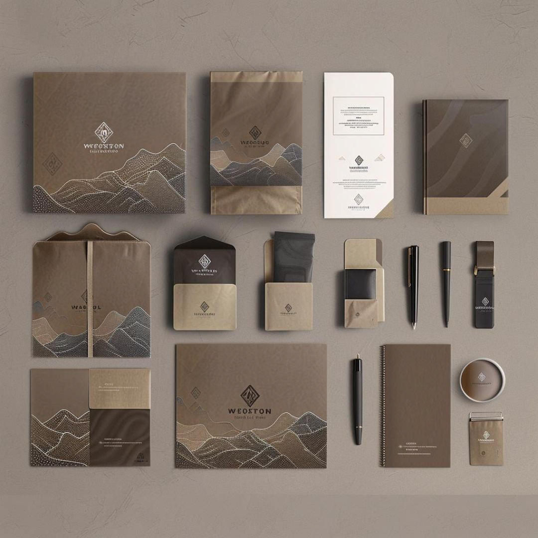 Create a beautiful branding presentation for a company with brown branding.