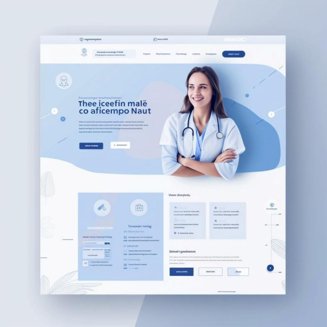Create a full web design for the homepage of a medical center with a rendez-vous form in the hero, blue and white colors.