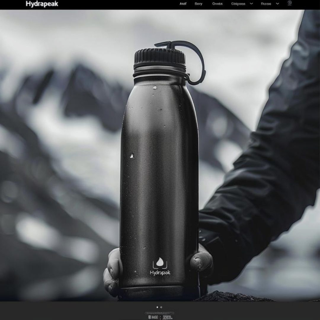 Create a beautiful e-commerce website for stainless steel insulated water bottles, Brand name "Hydrapeak" UI/UX, use chillys.com as reference.