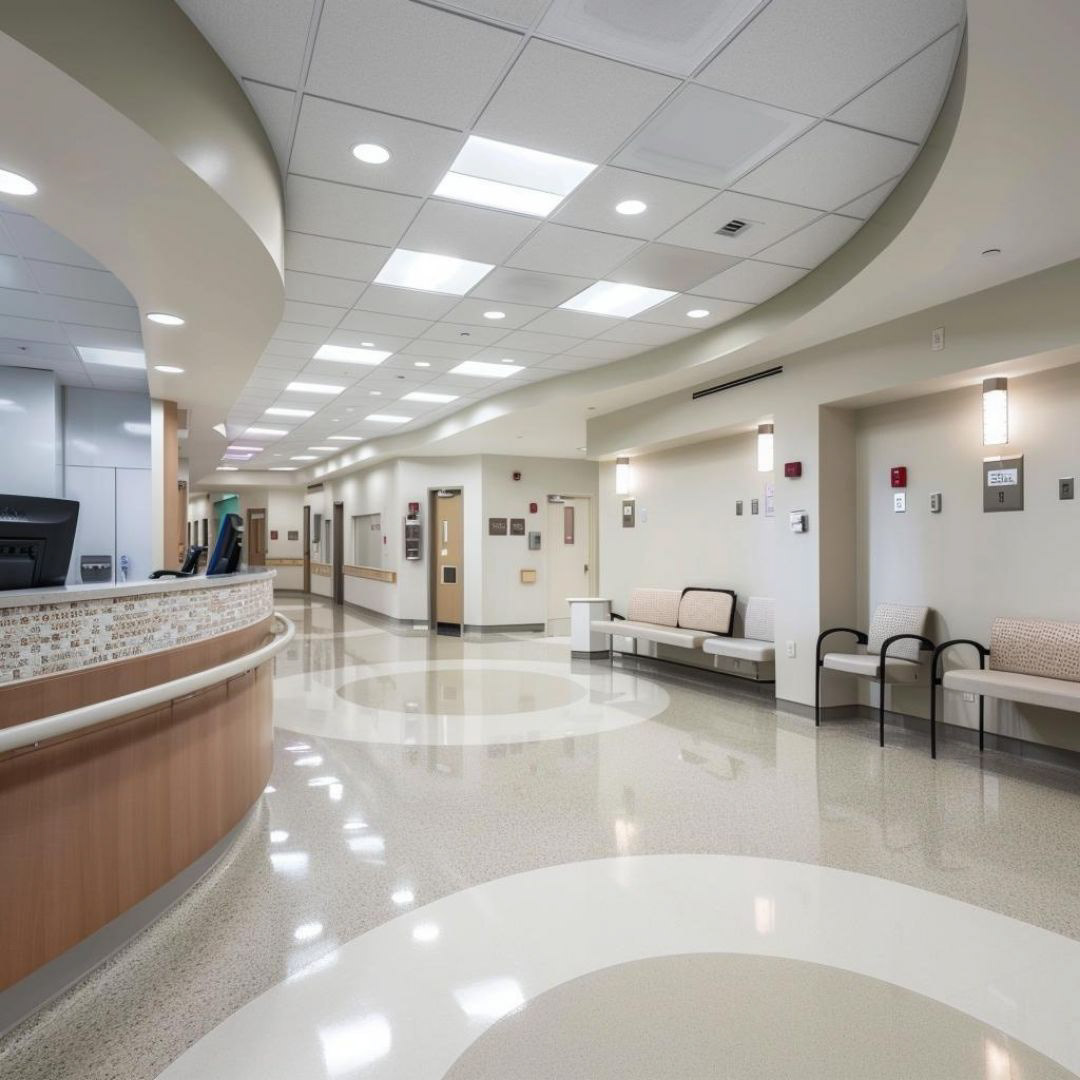 Create a full-width healthcare website with an edgy, stylized design. The homepage features a full-screen hero image of doctors with patients with a call-to-action button, and the sub-pages are designed with clean lines and high-quality images to showcase families::4.5 spotlight::1.1 DSLR::0.9 Yoji Shinkawa::1.2 edgy::2.1 silver color.