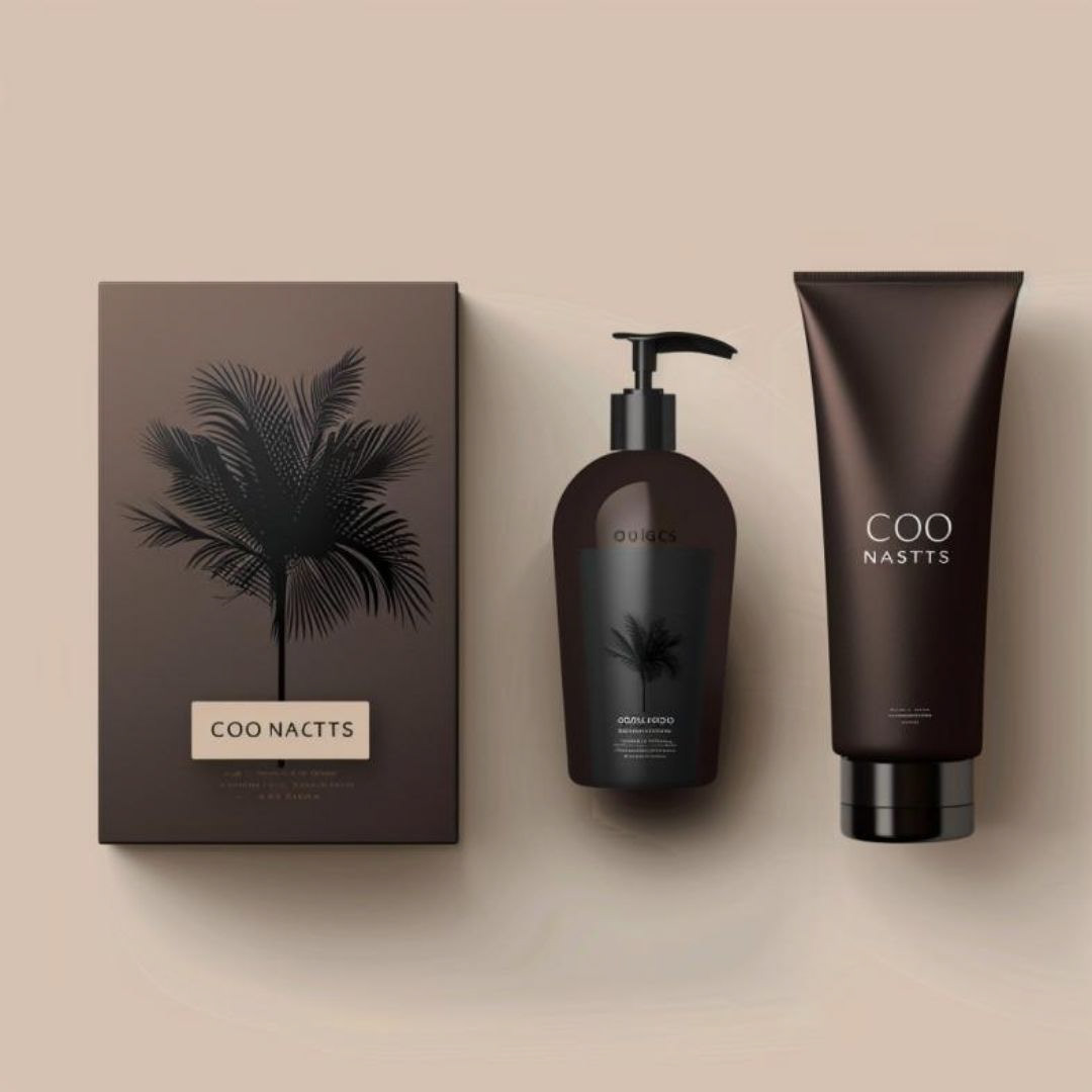 Create an award winning, natural hair brand product photography, beauty, simple and clean, sophisticated, elegant mood, brand name should be coo naturals.