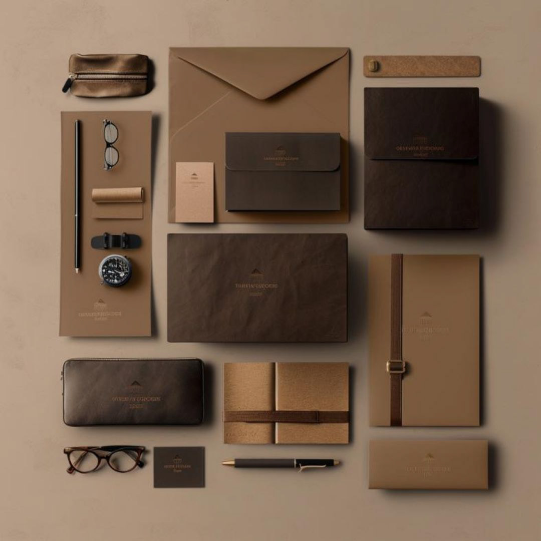 Create a beautiful branding presentation for a company with brown branding.