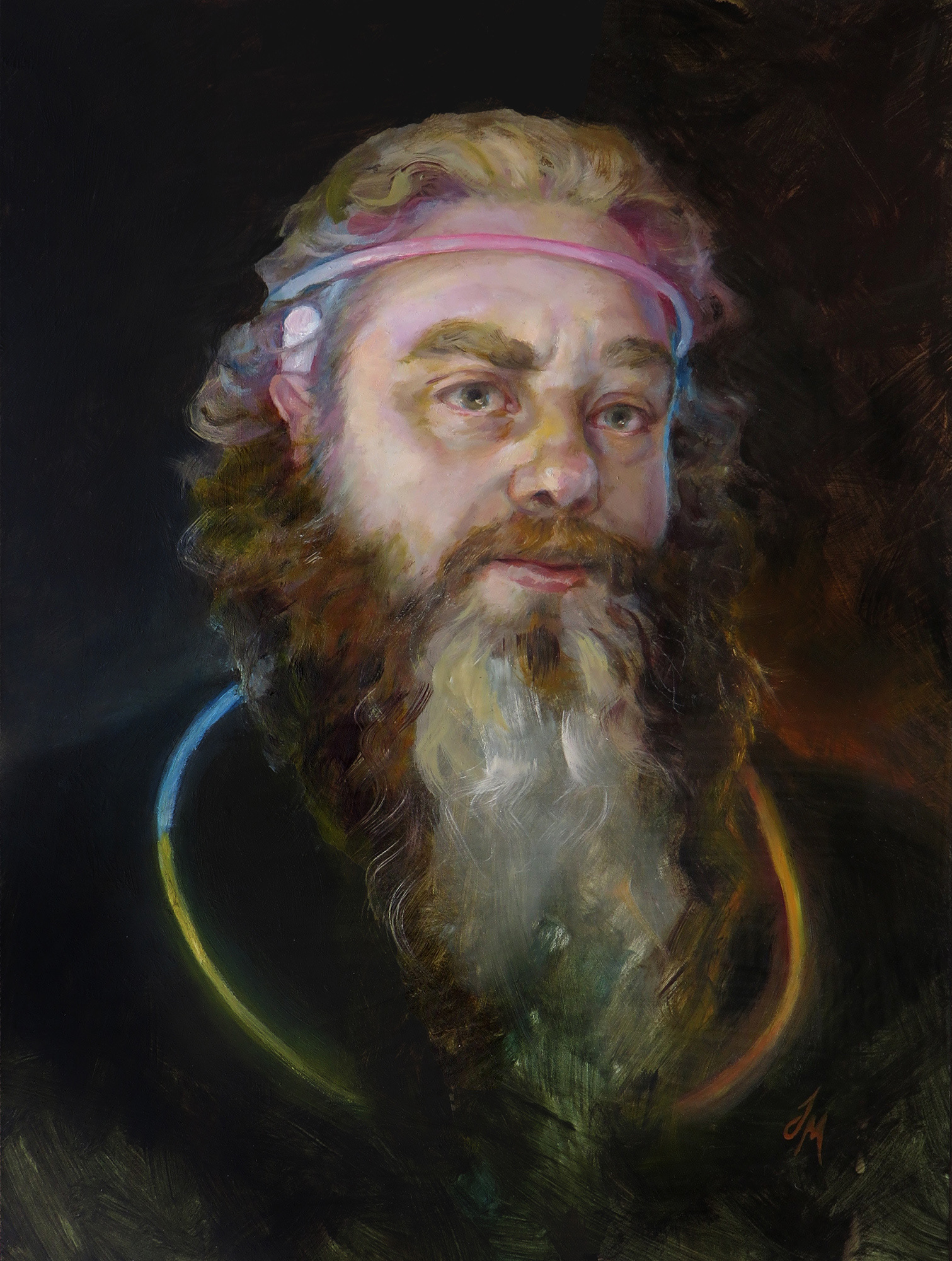 "Portrait of Author Patrick Rothfuss" - Oil on board, 12" x 16"