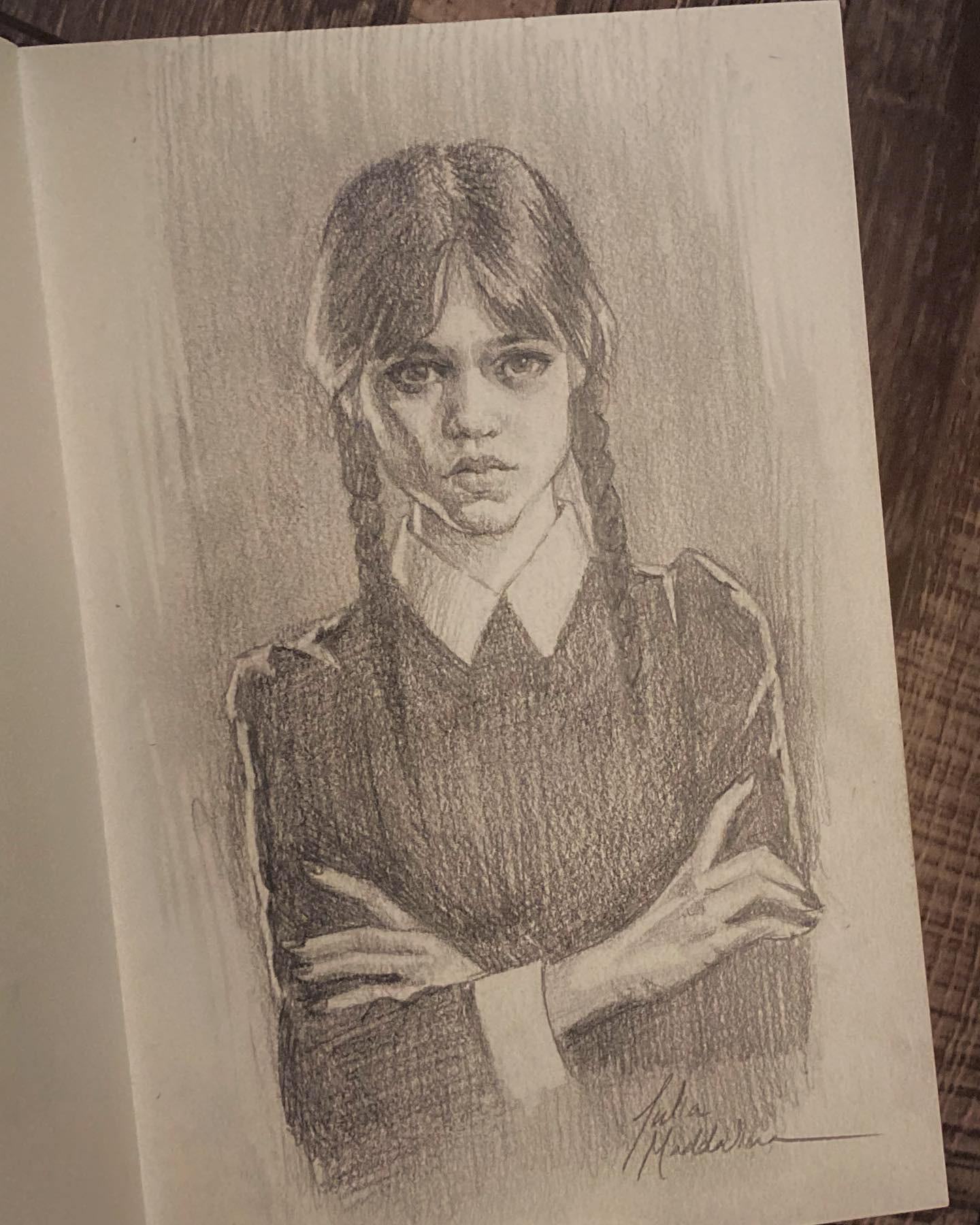 Portrait of Wednesday, Graphite