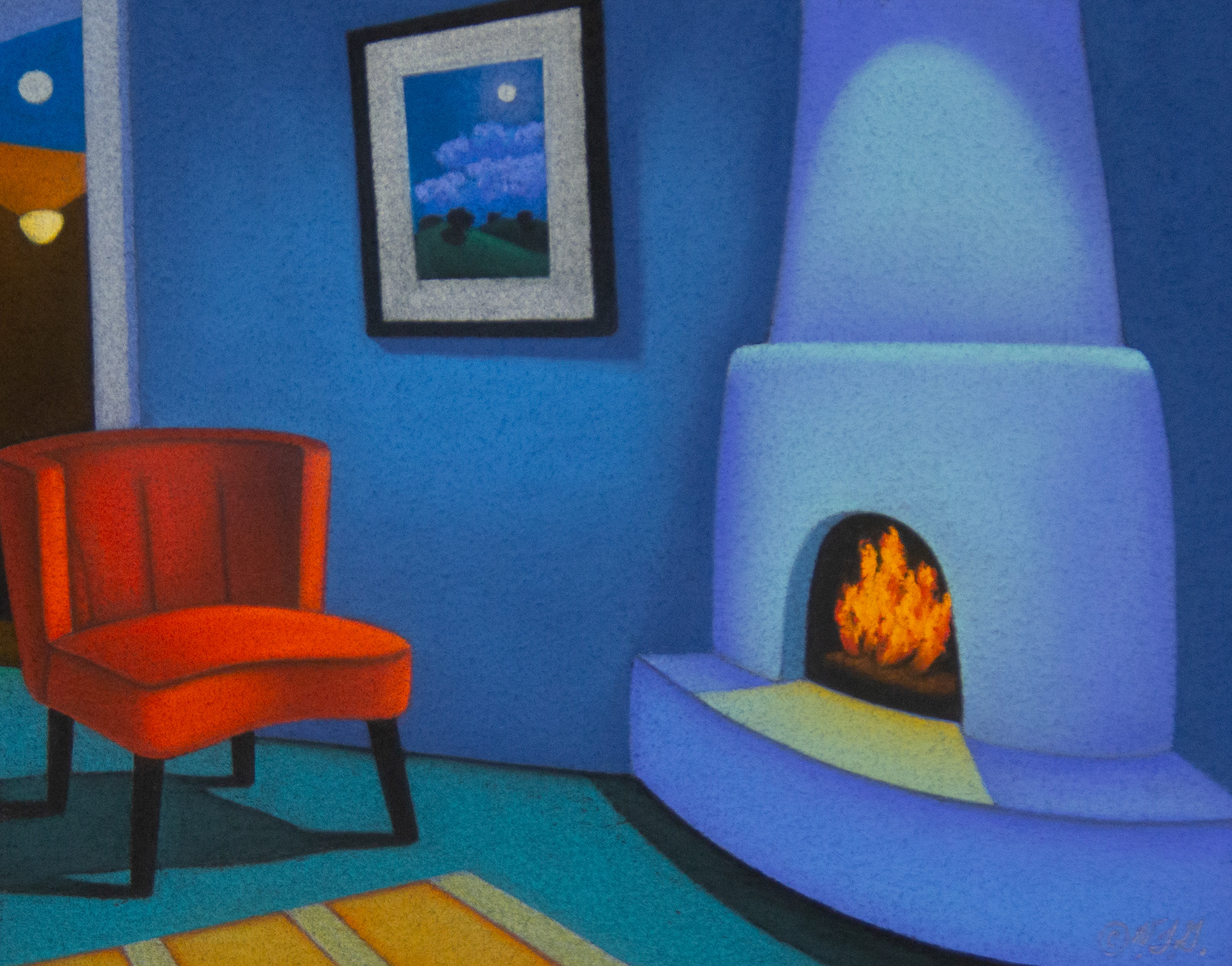 Two Moons - Pastel by Victoria Taylor-Gore, SOLD