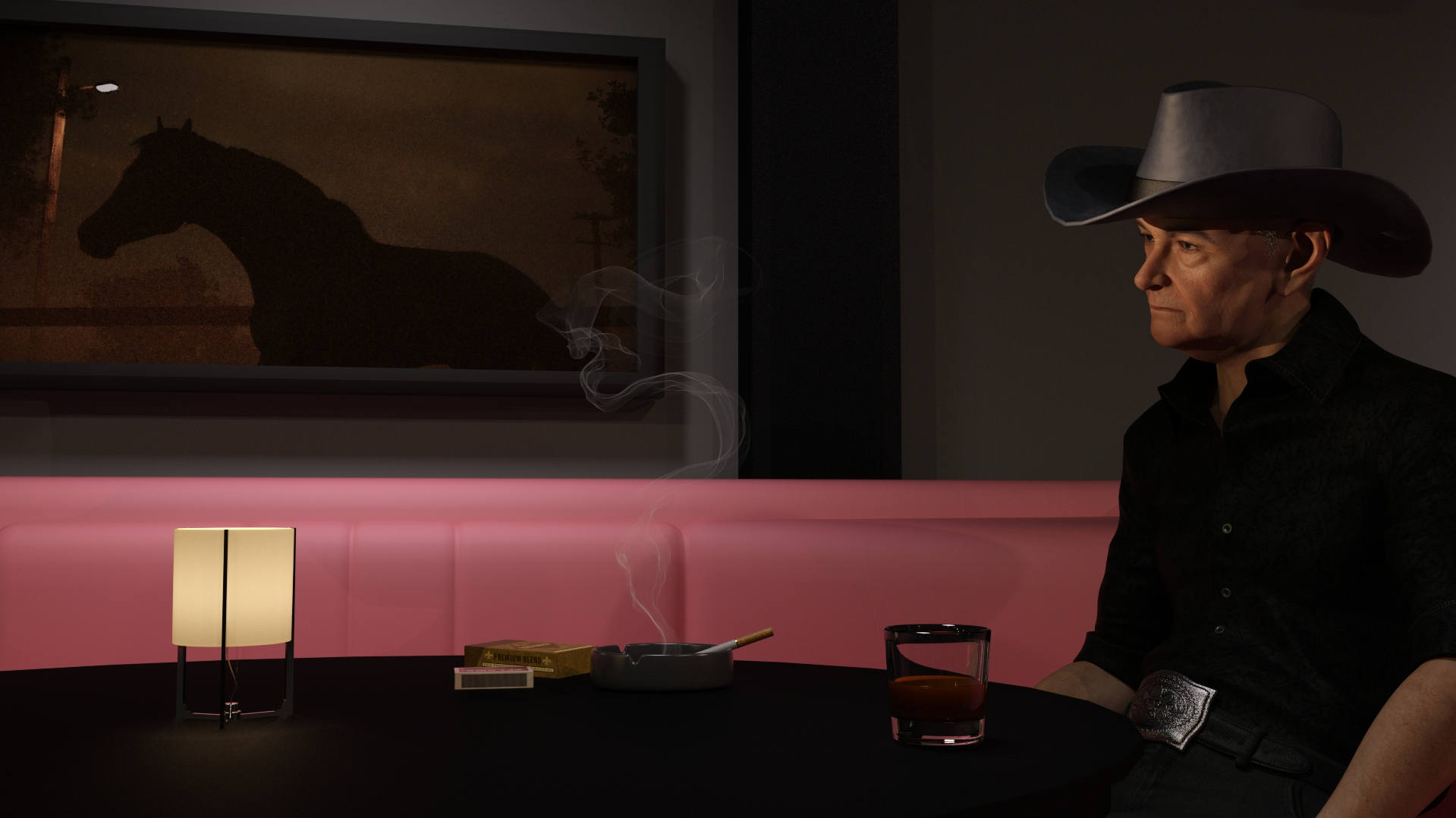 The Cowboy - Digital Image by Victoria Taylor-Gore, 2024. I created this with Daz3d, and no AI was used. 