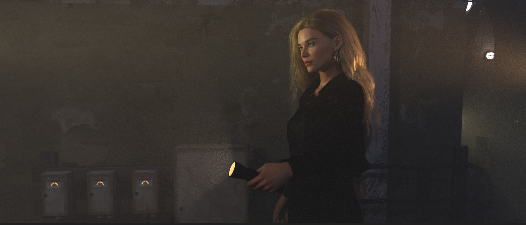 Sasha Underground - Digital Image by Victoria Taylor-Gore, 2024. I created this with Daz3d, and no AI was used. 