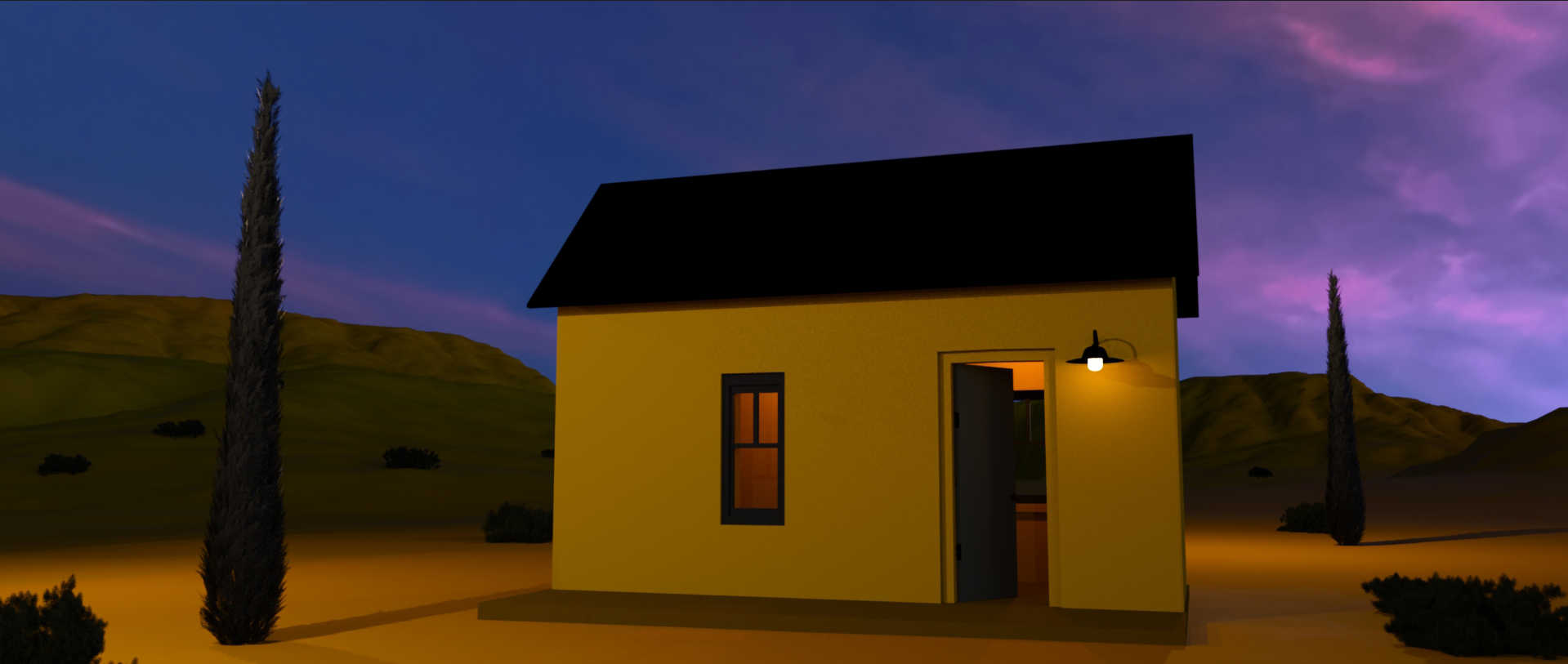 Little House - Digital Image by Victoria Taylor-Gore, 2024. Built in Blender and Daz3d. No AI was used.