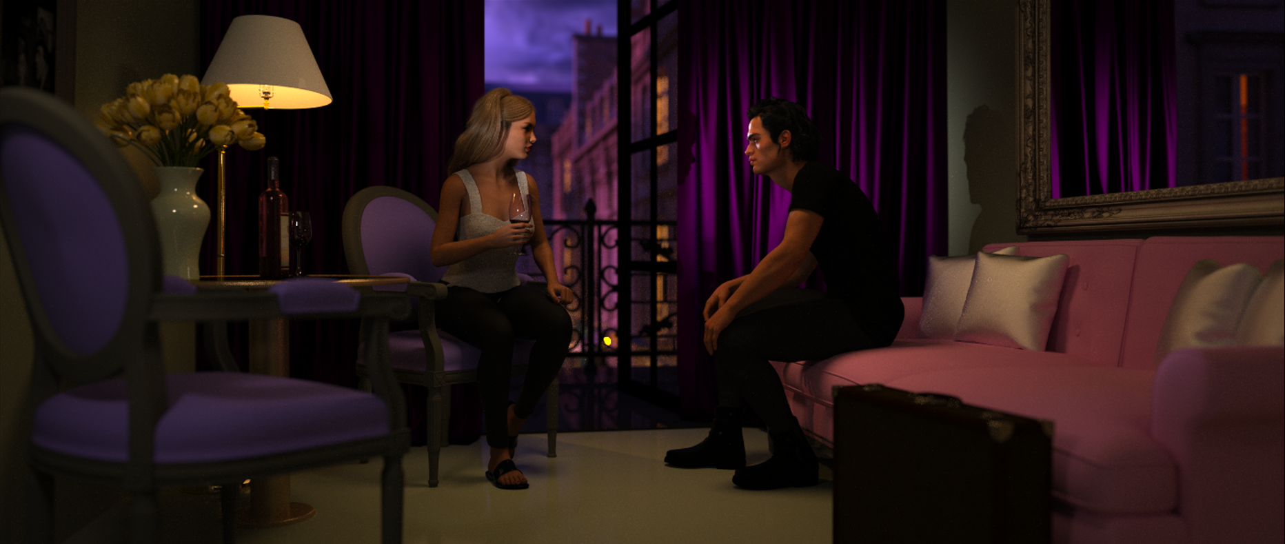 Paris - Digital Image by Victoria Taylor-Gore, 2024. I created this with Daz3d, and no AI was used. 