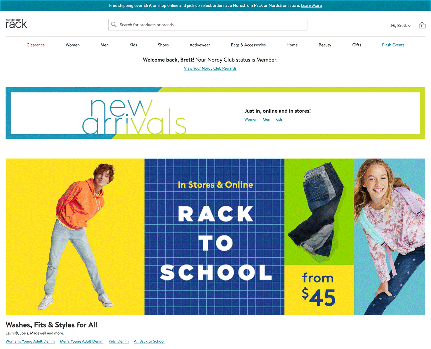 Nordstromrack.com Homepage