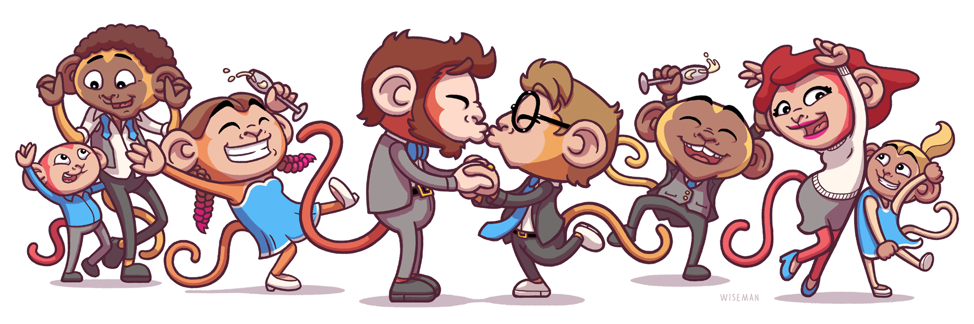 monkeys dancing at a wedding