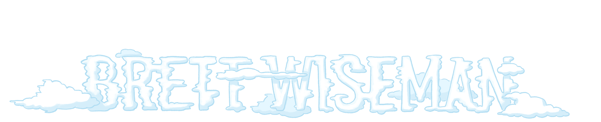 Brett Wiseman logo as illustrated clouds