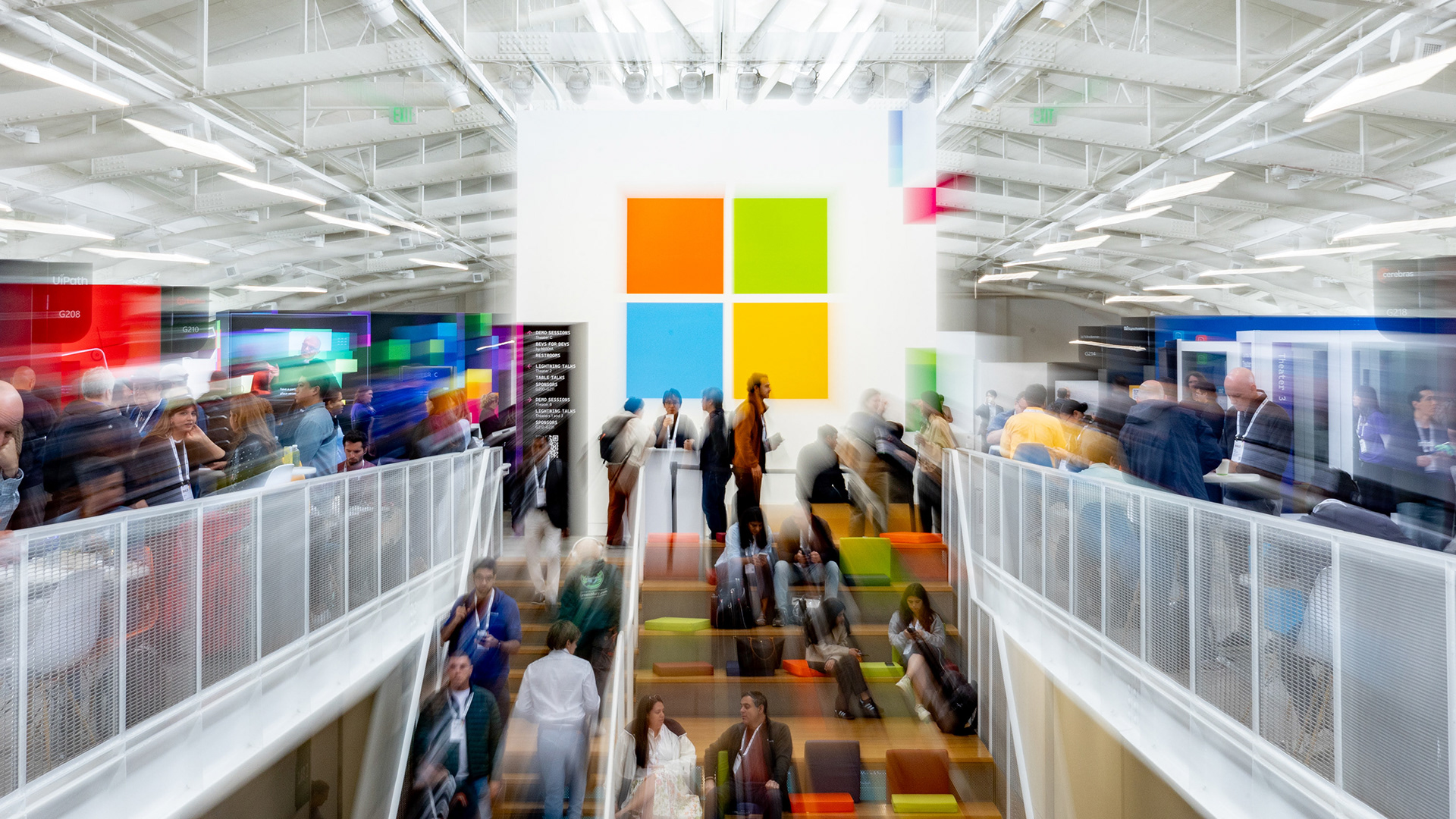 Microsoft logo with shutter drag at Microsoft Build in San Francisco
