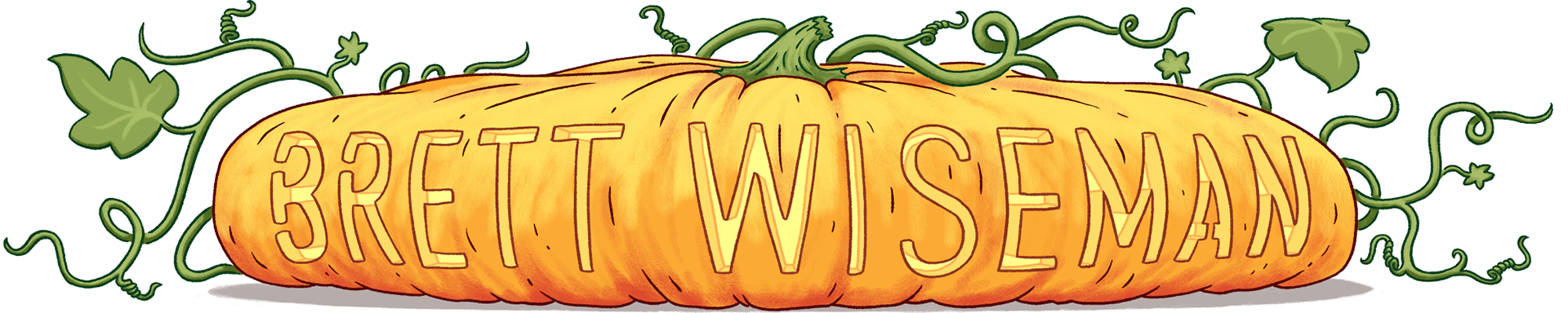 Brett Wiseman logo as pumpkin