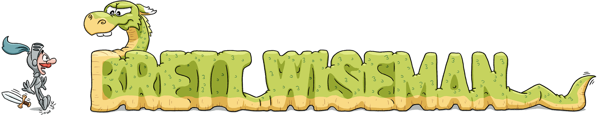 Brett Wiseman logo eaten by a dragon