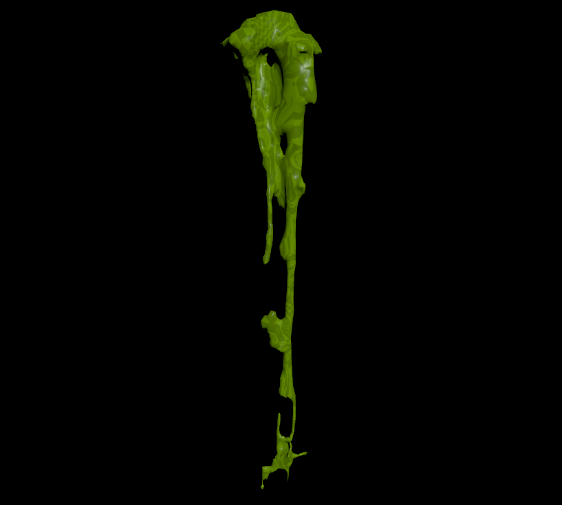 Animated stringy splatter component for the impact points.