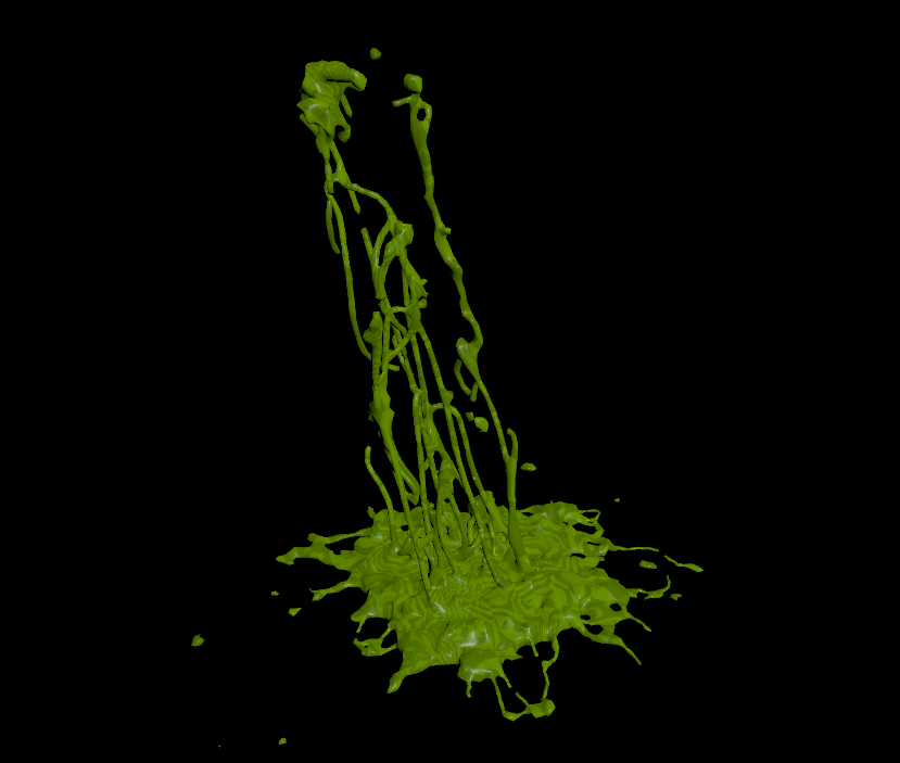 Animated stringy ground impact, the height has been scaled down in Niagara for the final effect.
