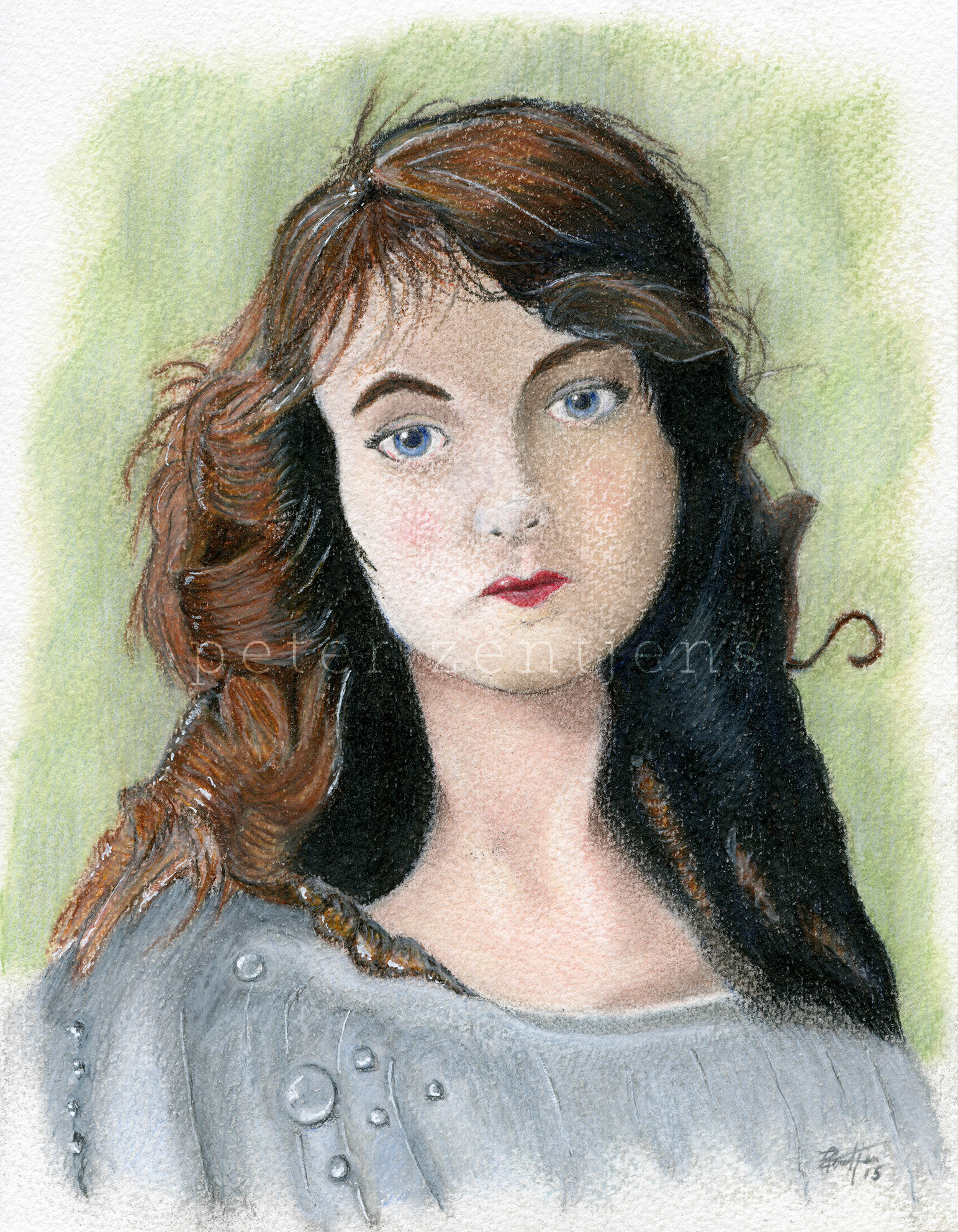 Cartoon portrait - an exercise in combining pastel and color pencil