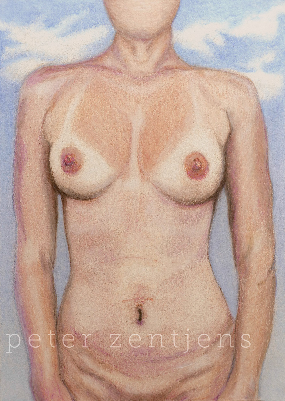 Anonymous nude III - A6 colored pencil