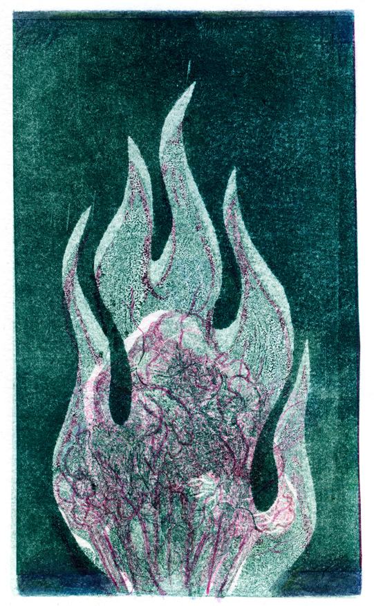 𝘗𝘰𝘪𝘯𝘵 𝘰𝘧 𝘖𝘳𝘪𝘨𝘪𝘯 (2024), monotype, 7,5 x 12cm