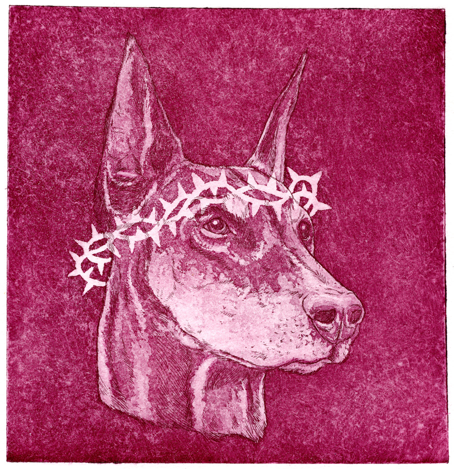 𝘎𝘪𝘷𝘦 𝘮𝘦𝘳𝘤𝘺... (2023), drypoint and aquatint, 20 x 21cm