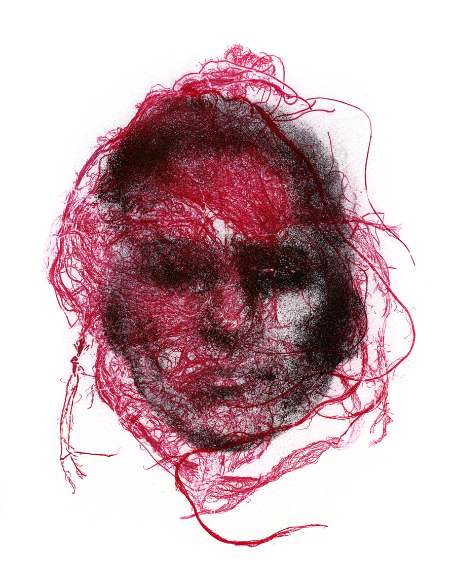 𝘔𝘢𝘴𝘬 𝘰𝘧 𝘵𝘩𝘦 𝘩𝘰𝘯𝘦𝘴𝘵 𝘮𝘢𝘯 (2023–2024), monotype & gum arabic transfer, 22 x 30cm