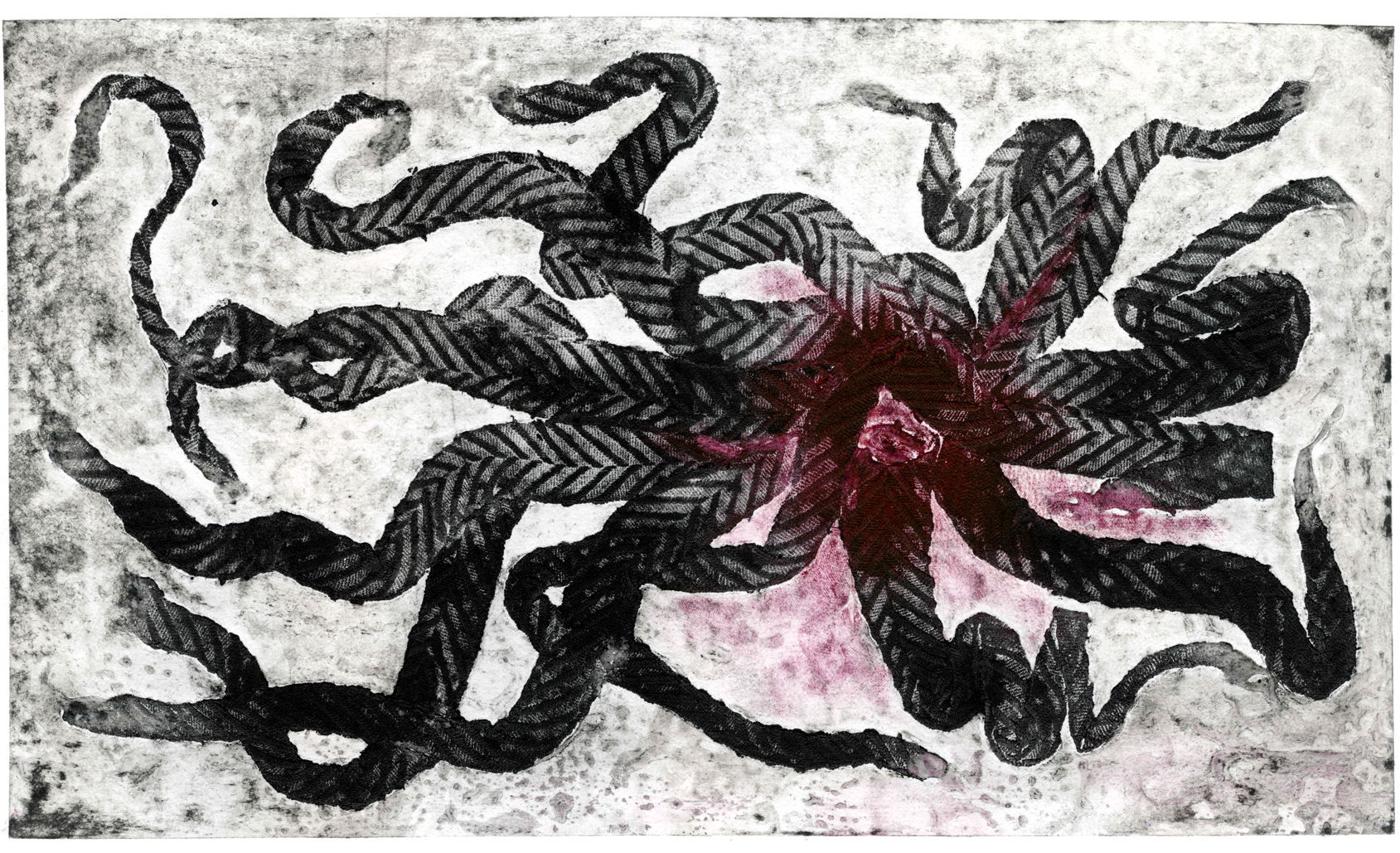 𝘔𝘦𝘥𝘶𝘴𝘢 (2021), collagraph, 18 x 25cm