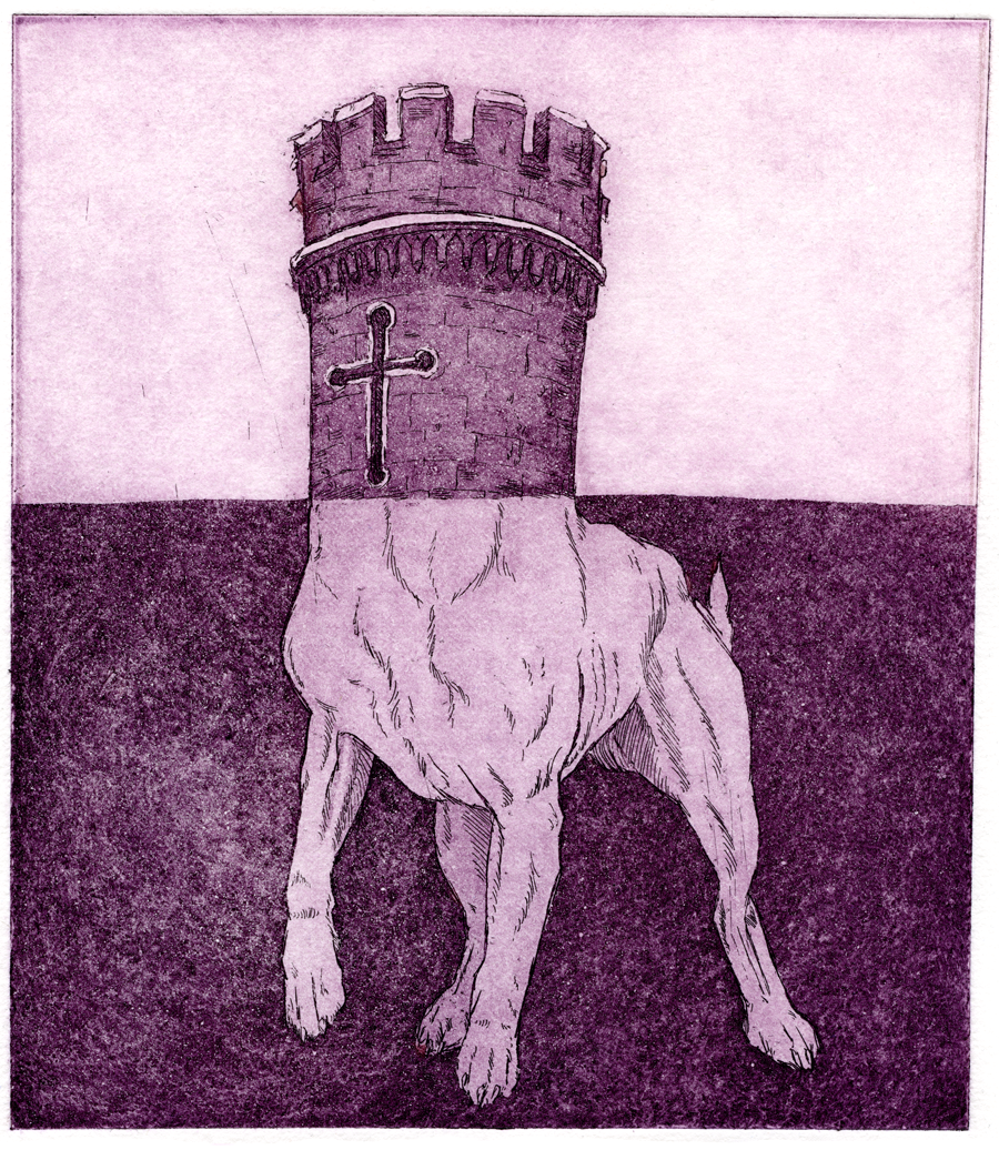 𝘎𝘶𝘢𝘳𝘥𝘪𝘢𝘯 𝘐𝘐 (2023), drypoint and aquatint, 18 x 21cm