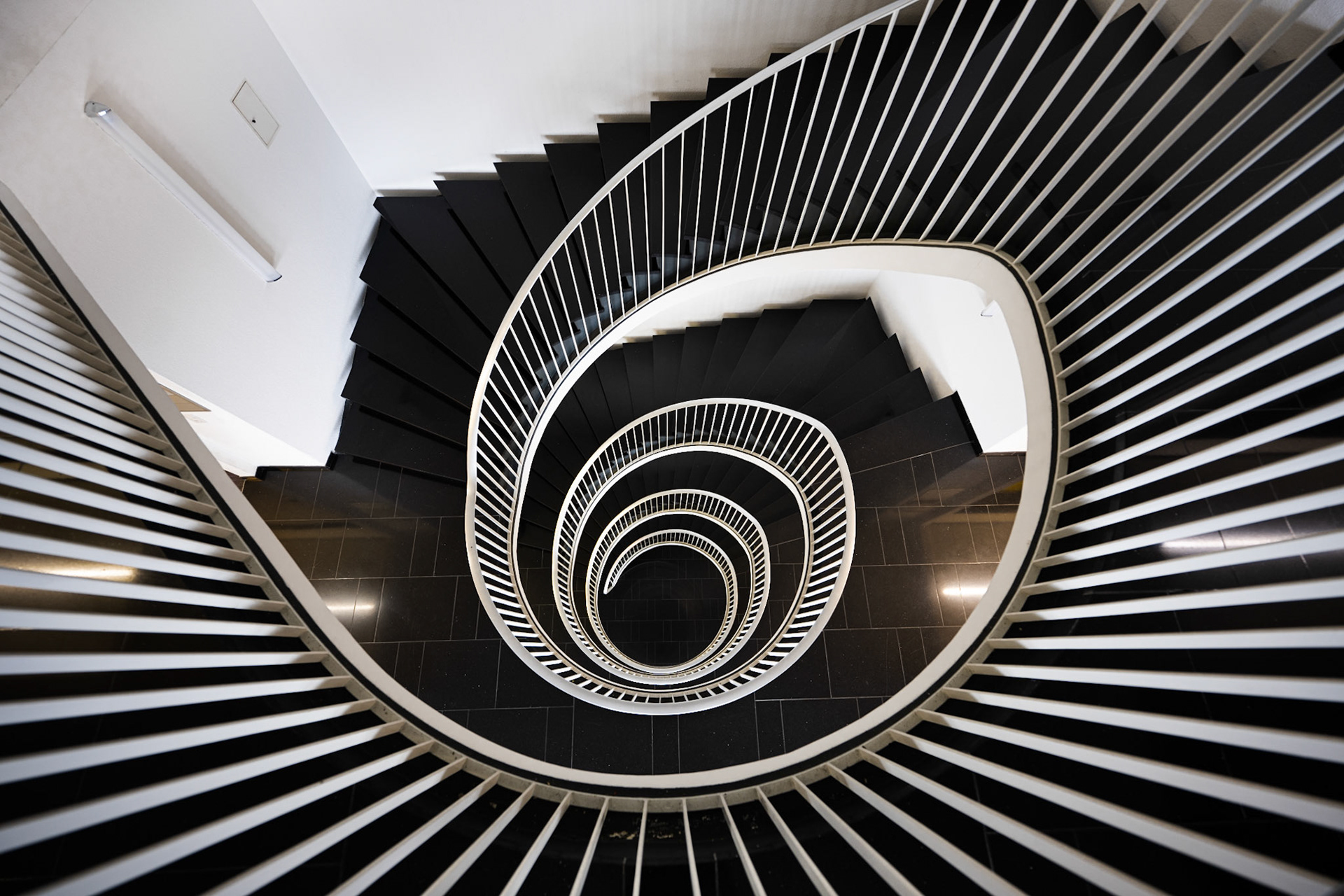 spiral staircase inside Geschäftshaus Schibenertor