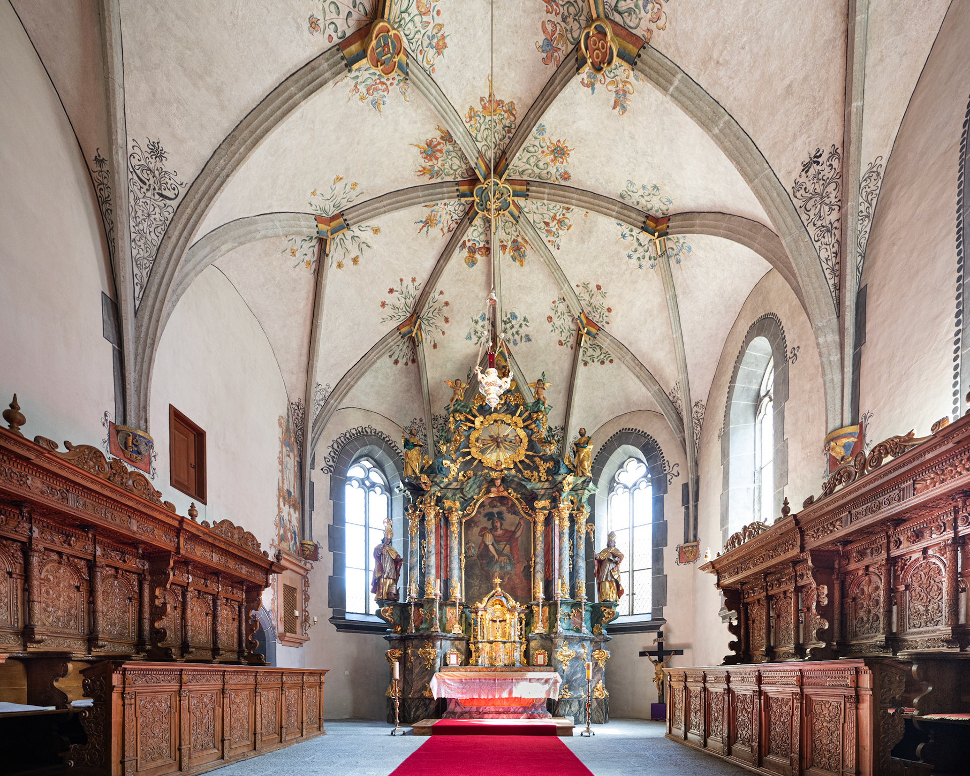 vegetal decorative paintings, created in 1518 by Hans Rischiner