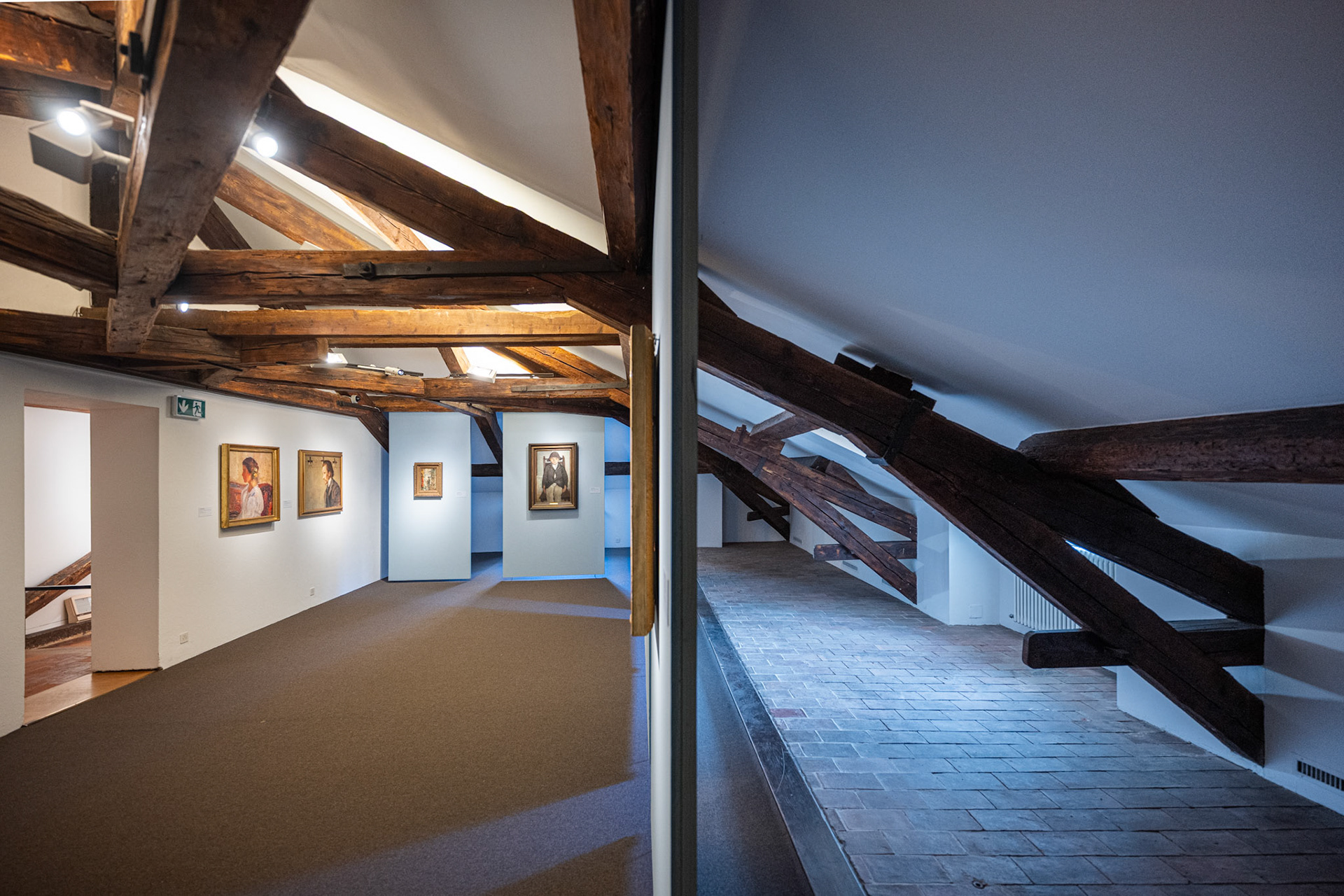 exhibitions went up to right under the roof