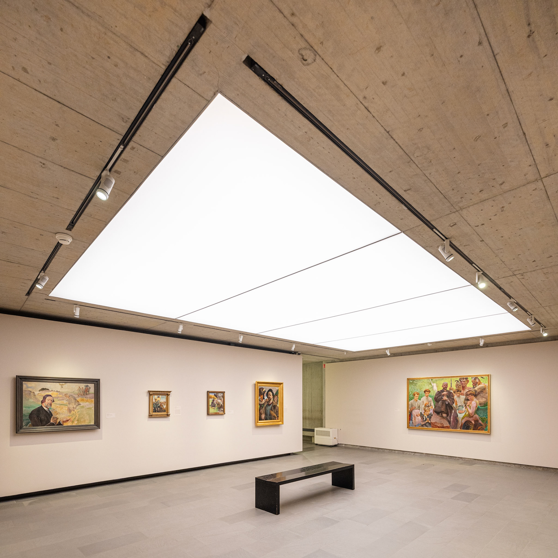 exhibition space in the basement