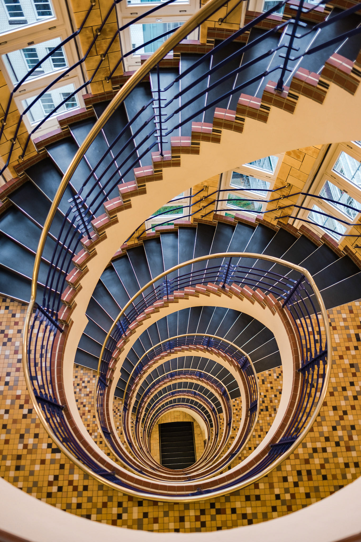 Brahms Kontor spiral staircase lookdown
