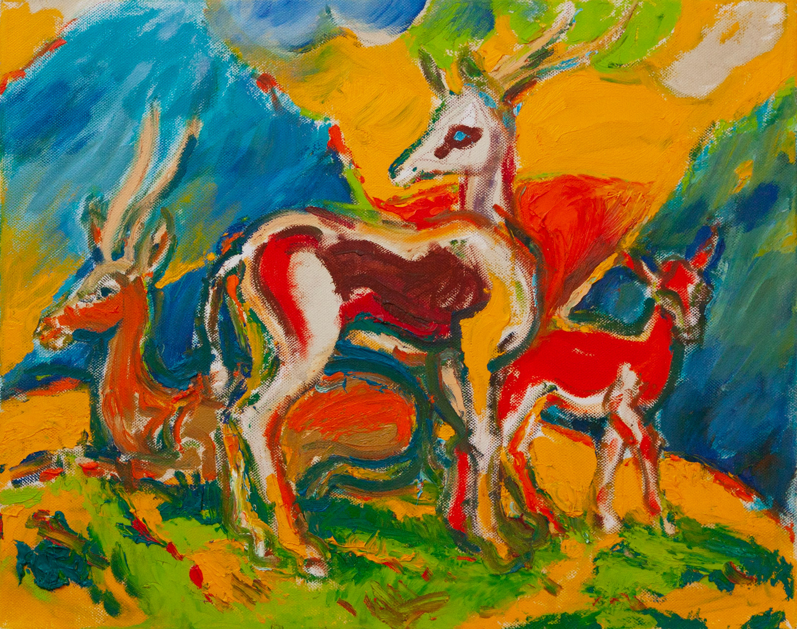 Scheu und schön, 40 x 50 cm, Öl auf Leinwand