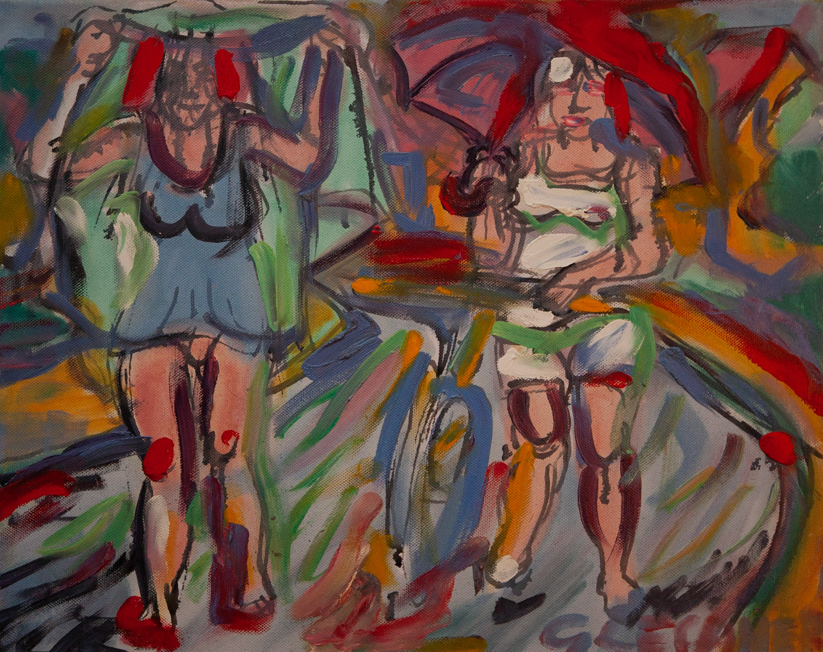  Platzregen, 40 x 50 cm, Öl auf Leinwand