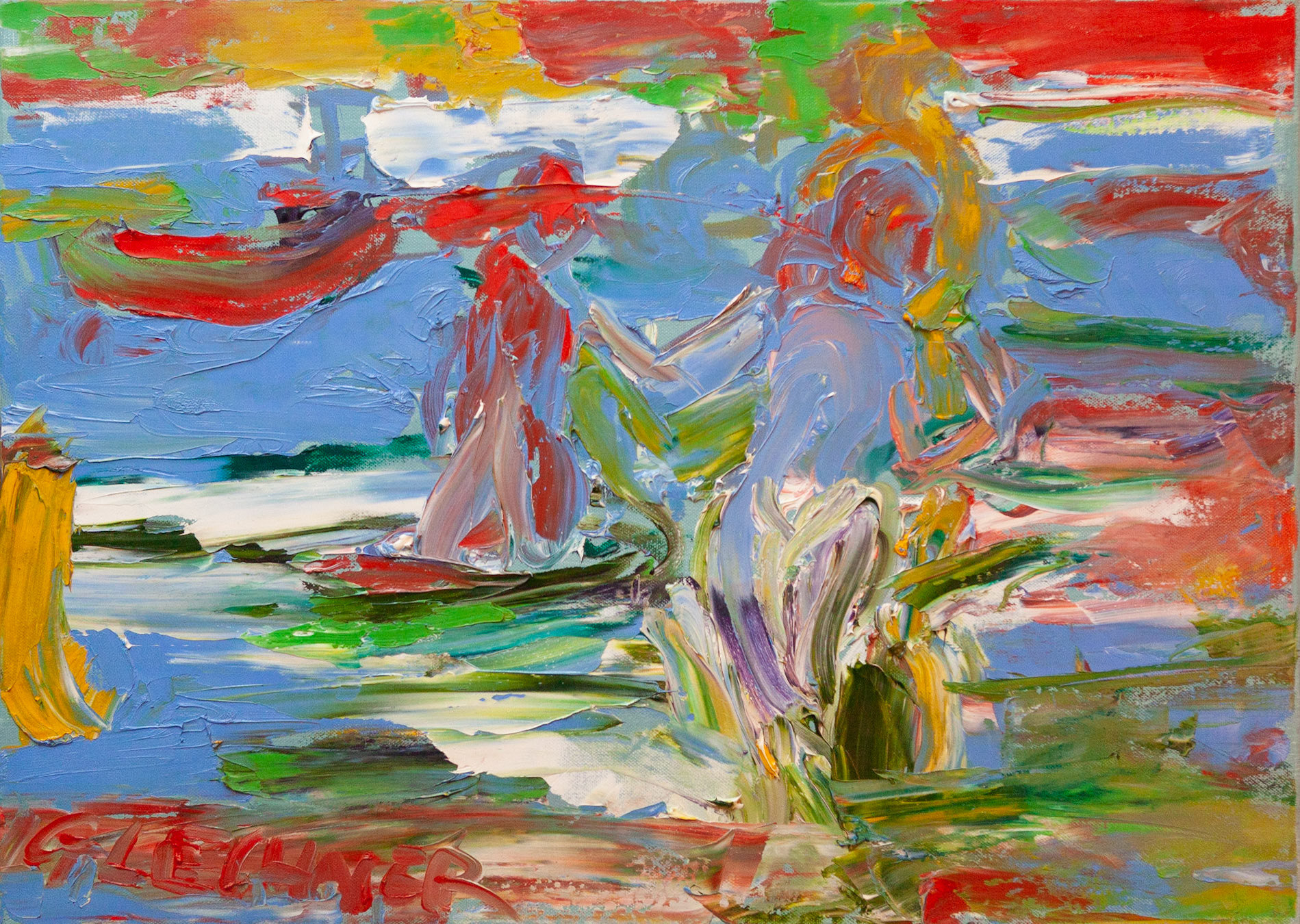 Badende, 50 x 70 cm, Öl auf Leinwand