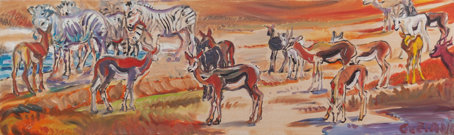 Serengeti, 30 x 100 cm, oil on canvas
