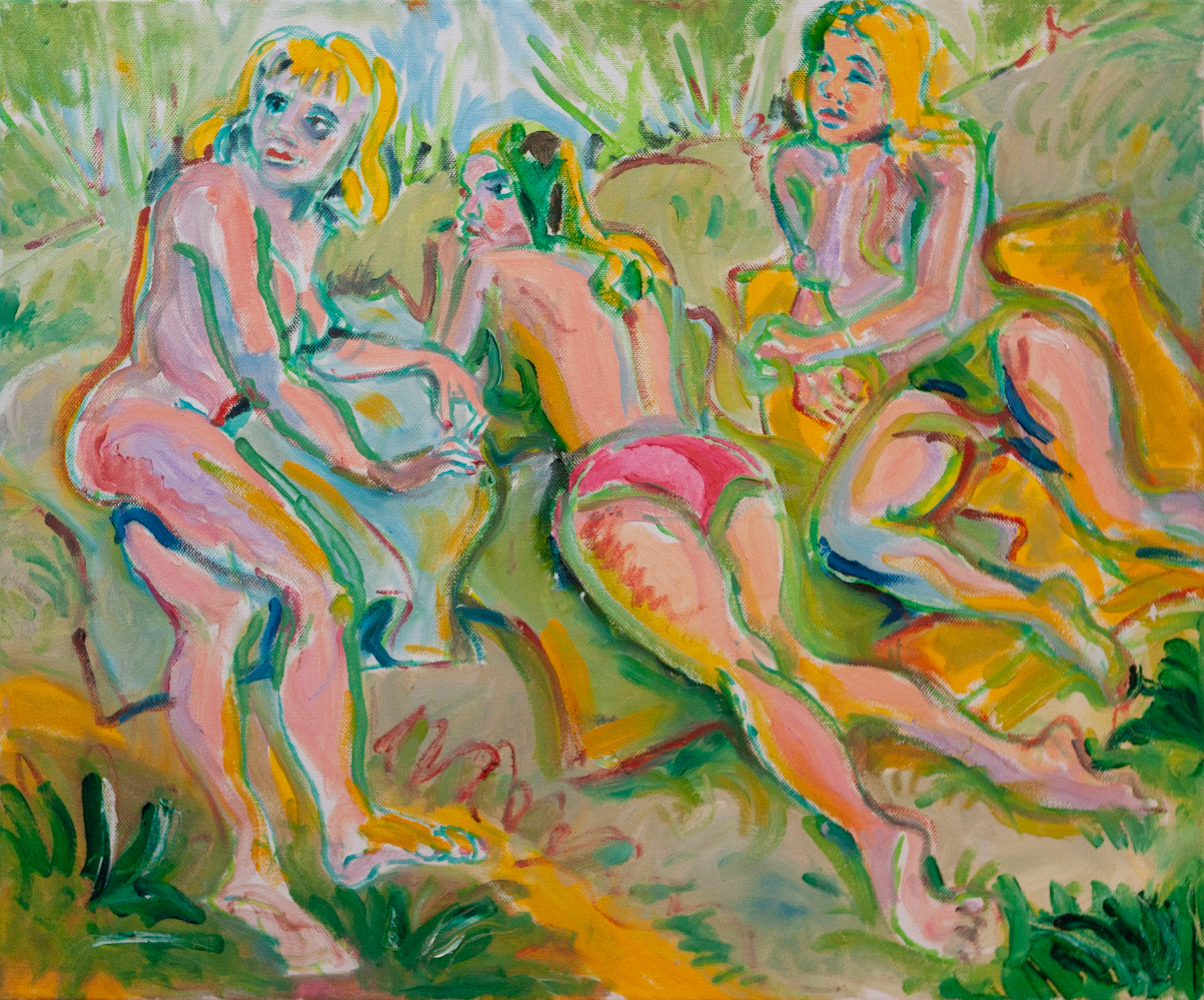 Schaun sie her?, 50 x 60 cm, Öl auf Leinwand