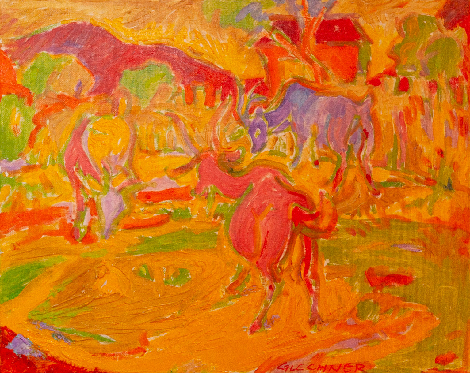 Ziegen in der Provence, 40 x 50 cm, Öl auf Leinwand