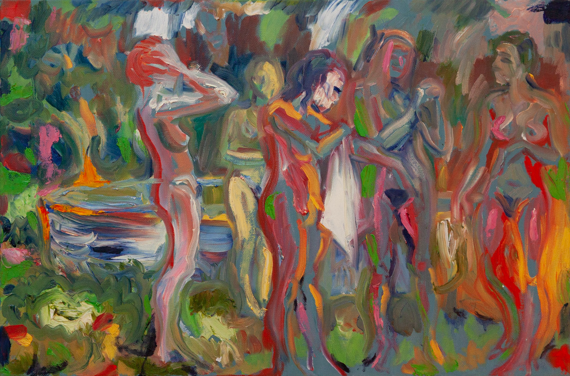 Poolparty, 60 x 40 cm, oil on canvas