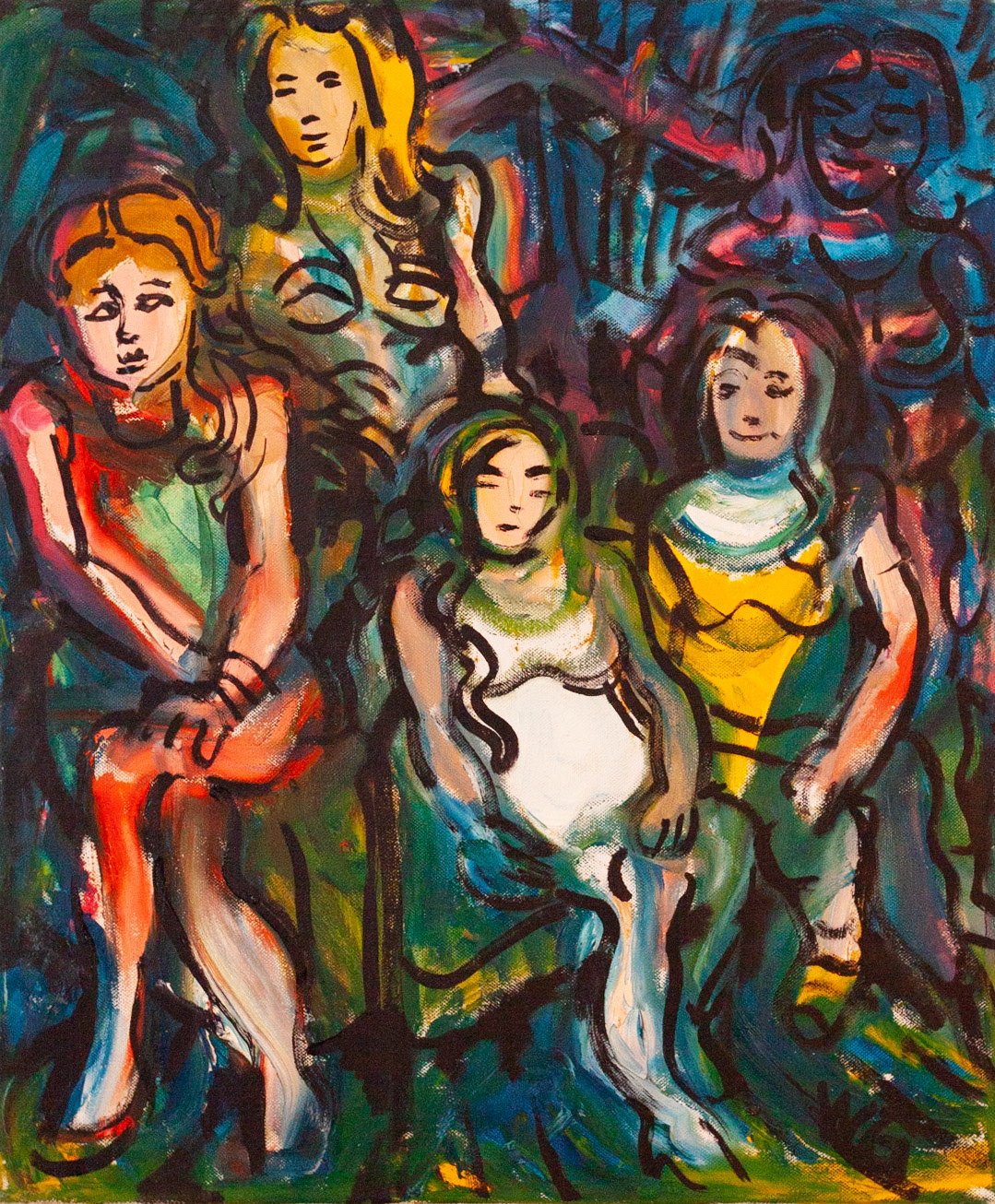 Girls, 60 x 50 cm, oil on canvas