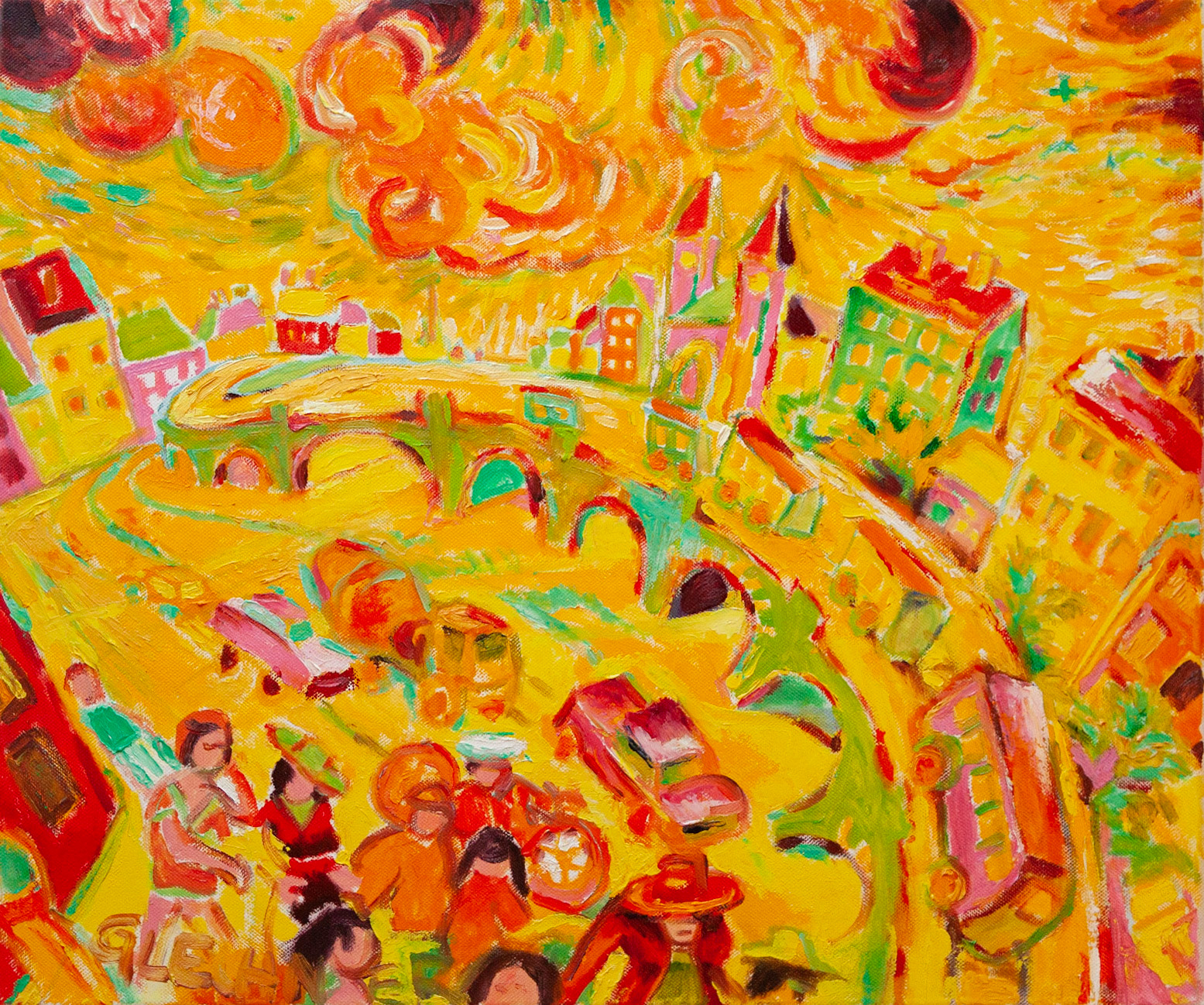 United Colors, Yellow Quarter Republic, 50 x 60 cm, oil on canvas