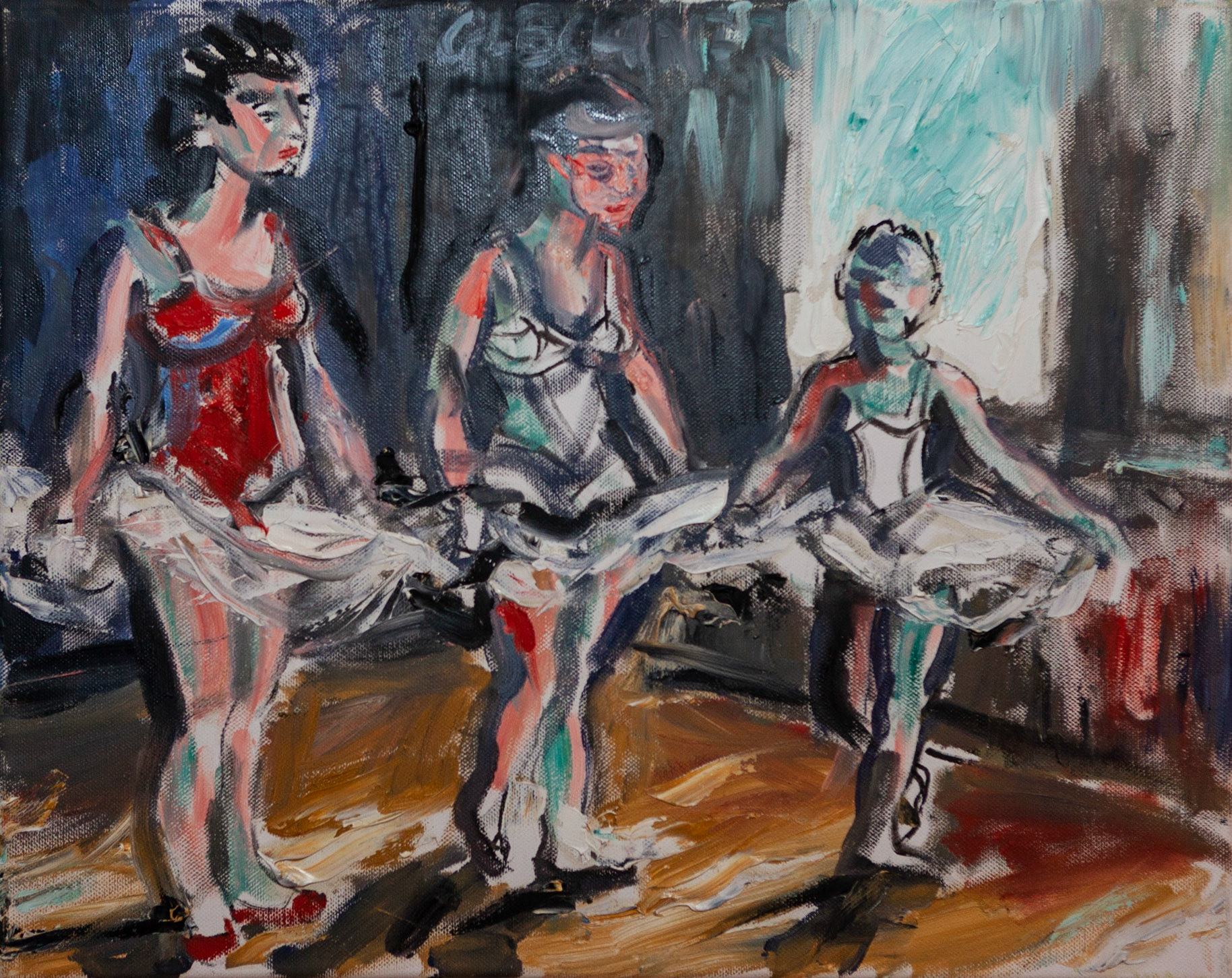 Ballettschule, 40 x 50 cm, Öl auf Leinwand