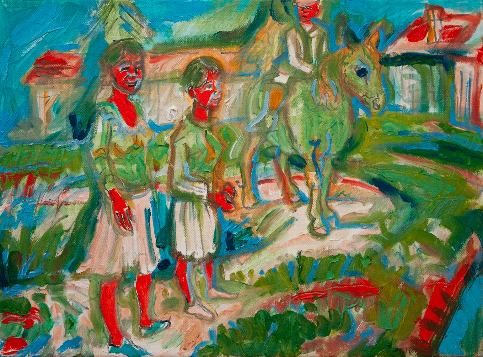 Am Land, 30 x 40 cm, Öl auf Leinwand