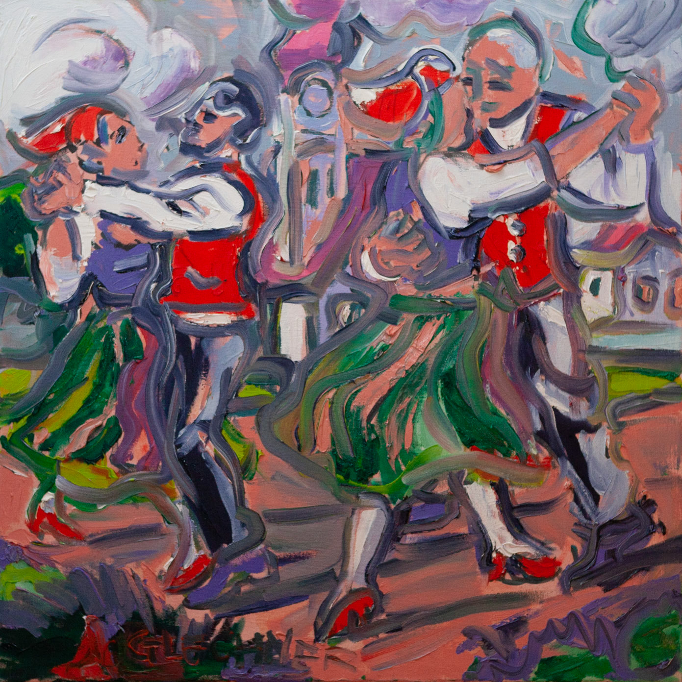 Stormy Polka, 50 x 50 cm, oil on canvas