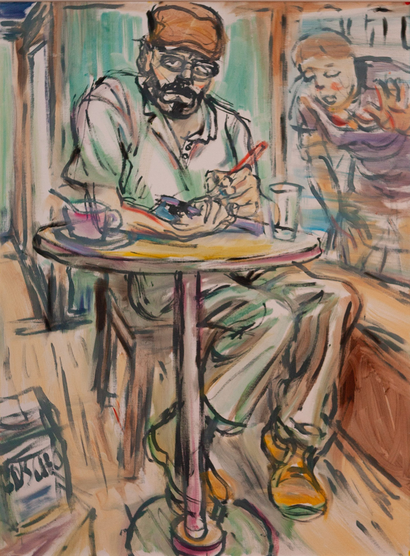 Selbst bei Eduscho, 80 x 60 cm, Öl auf Leinwand