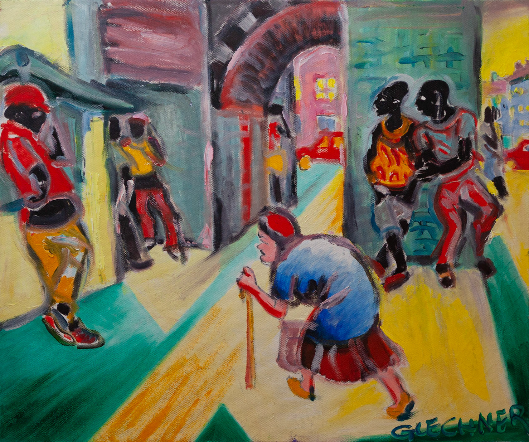 Die Einheimische, 50 x 50 cm, Öl auf Leinwand