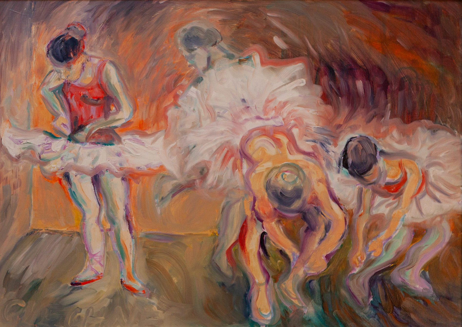 In der Garderobe, 50 x 70 cm, Öl auf Leinwand