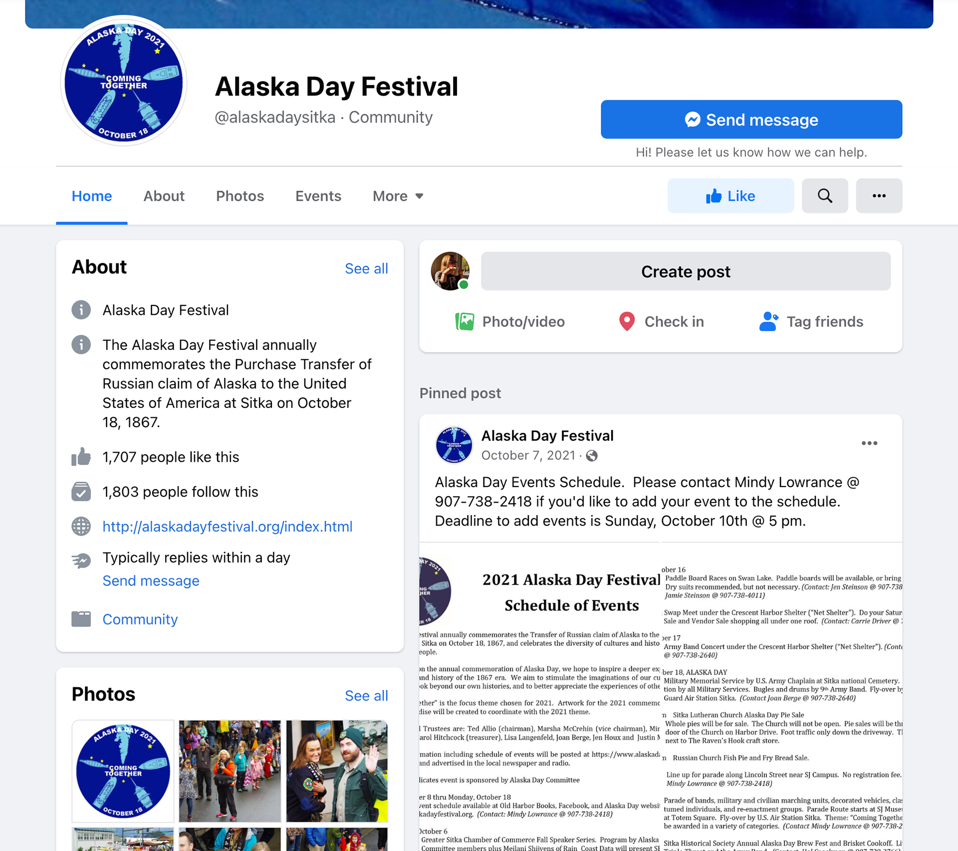 Facebook page